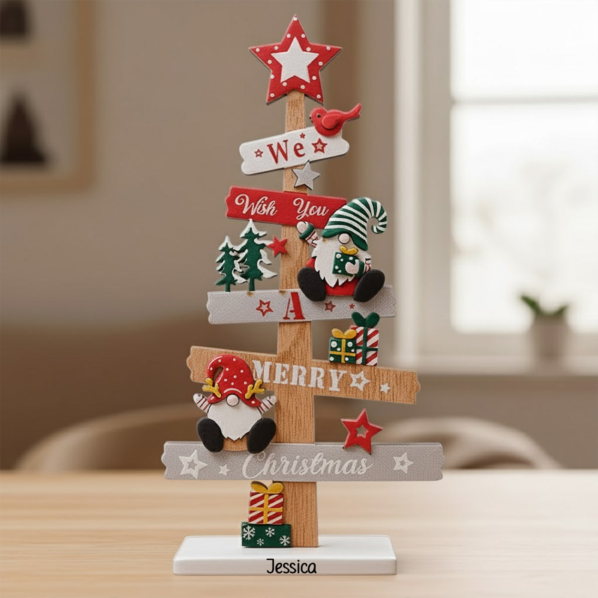 Joyeux Noël - Plaque acrylique personnalisée de Noël en forme de pièce