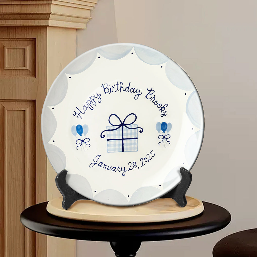 Happy Birthday - Personalized Birthday Ceramic Round Plate