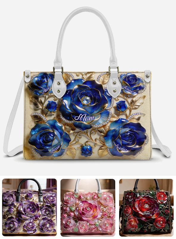 My Garden Gift For Mom, Grandma - Personalized Mother Leather Handbag