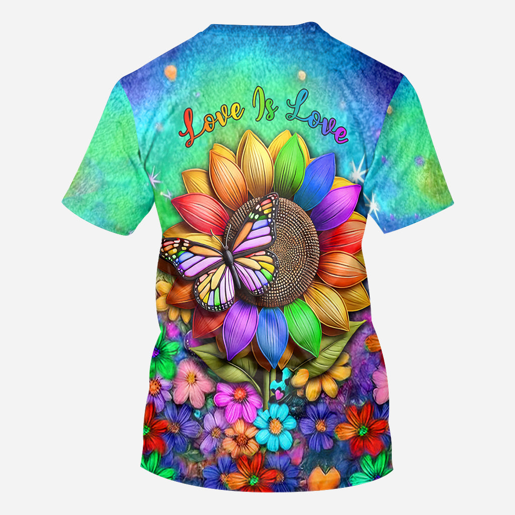 L'amour c'est l'amour - T-shirt personnalisé de soutien à la communauté LGBT