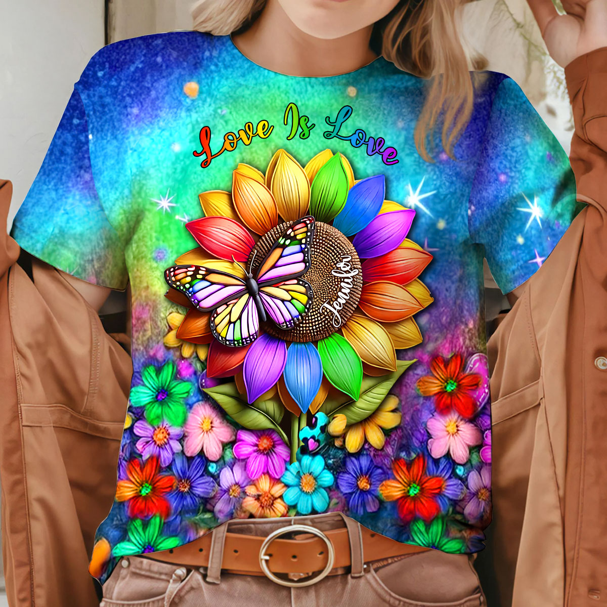 L'amour c'est l'amour - T-shirt personnalisé de soutien à la communauté LGBT