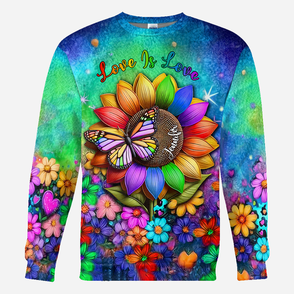 L'amour c'est l'amour - T-shirt personnalisé de soutien à la communauté LGBT