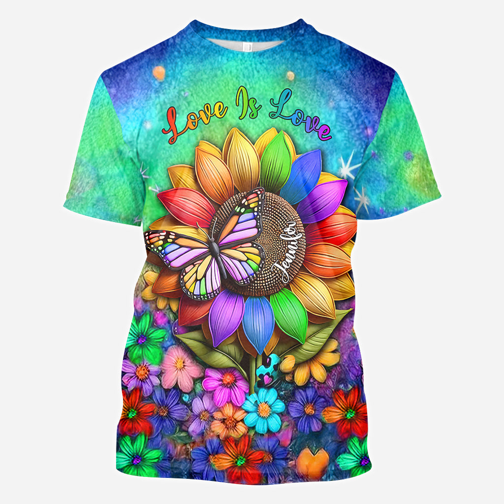 L'amour c'est l'amour - T-shirt personnalisé de soutien à la communauté LGBT