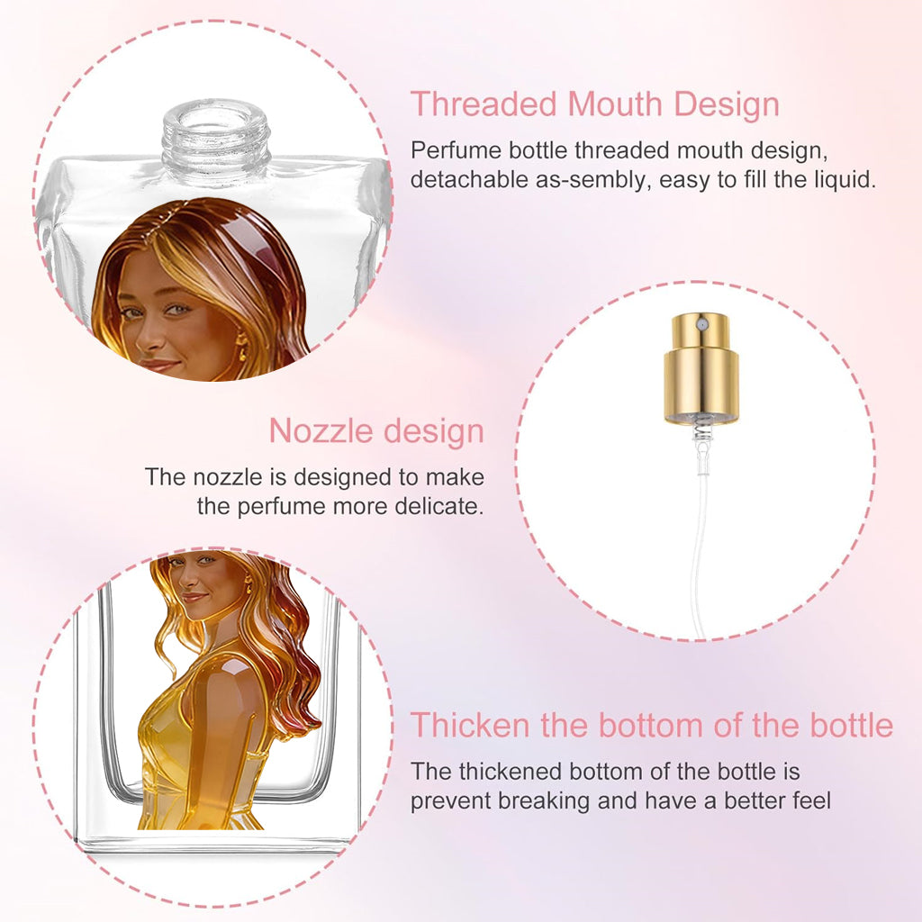 Custom Any Photo Birthmonth Flower - Personalized Self Love Refillable Perfume Bottle