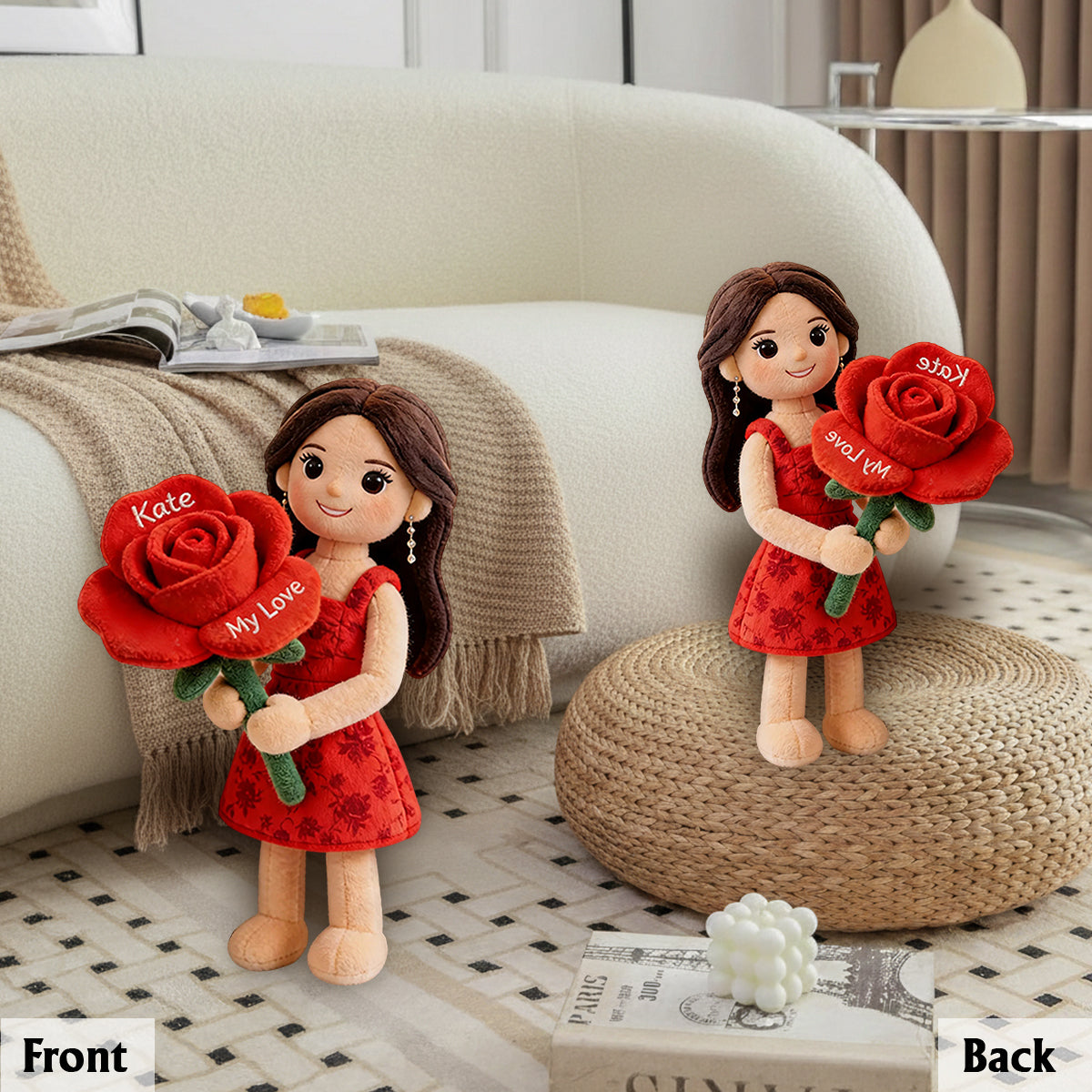 Custom Any Photo Birth Flower - Personalized Self Love Premium Faux Fur Pillow