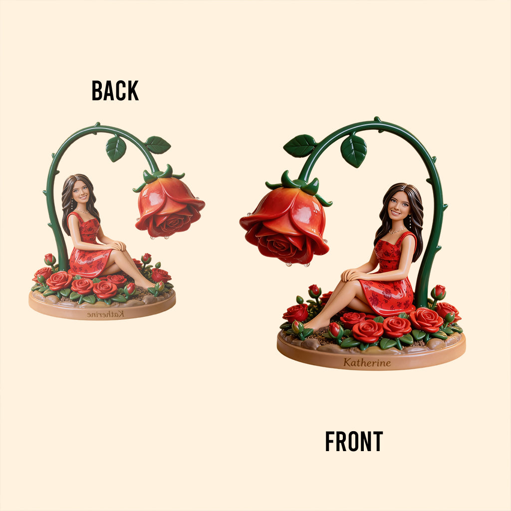 Fleur personnalisée avec photo pour votre anniversaire - Plaque acrylique personnalisée « Amour de soi » - Forme personnalisée