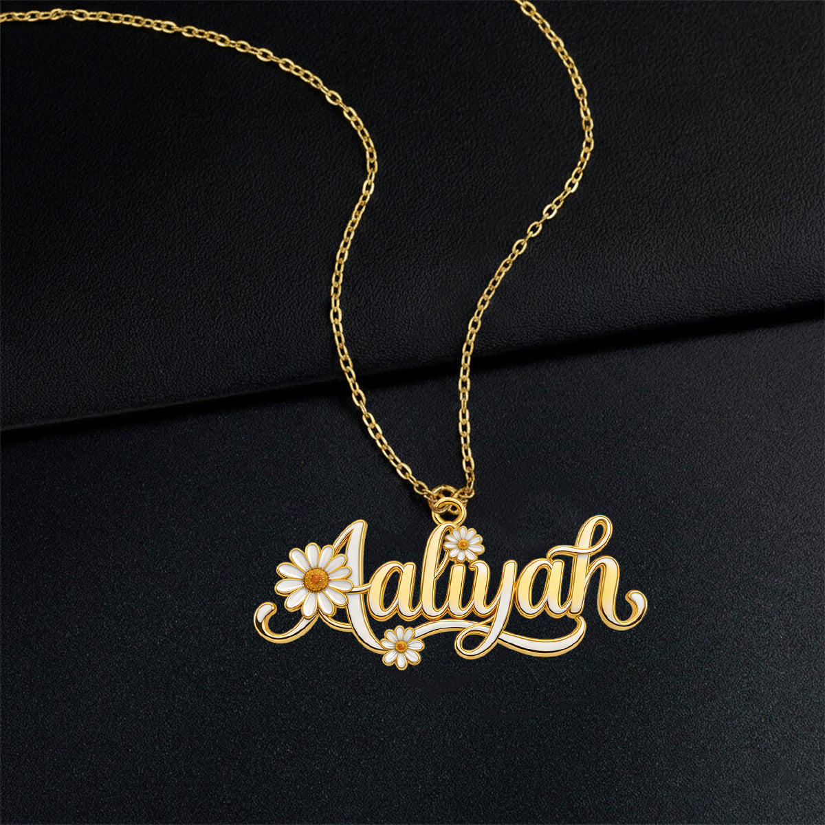 Custom Birth Flower - Personalized Self Love Shaped Metal Pendant Necklace