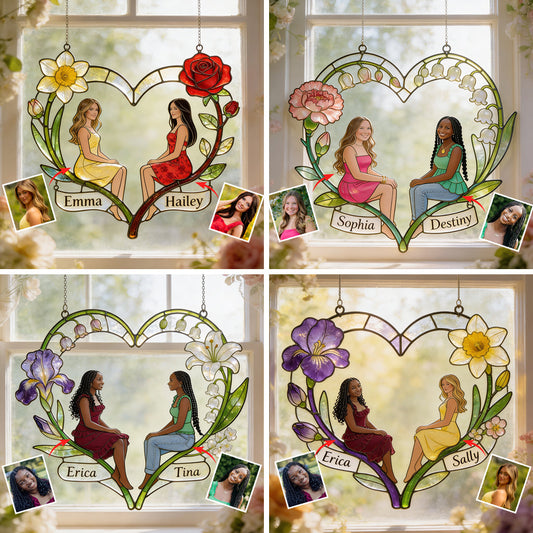 N'importe quelle photo. Si mes amis étaient des fleurs, je te choisirais. - Attrape-soleil personnalisé à suspendre à la fenêtre pour ma meilleure amie. 