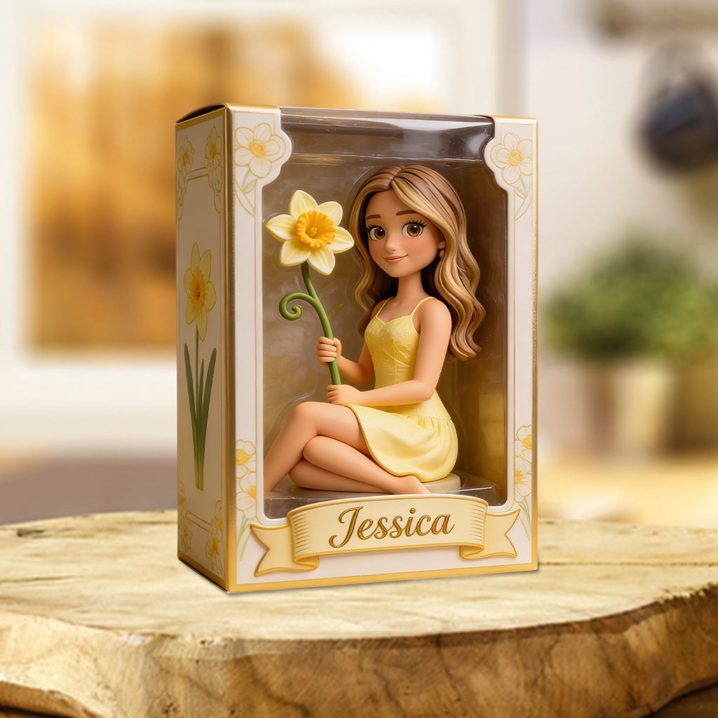 Fleur de naissance personnalisée avec photo - Plaque acrylique personnalisée « Amour de soi » en forme de carte de naissance