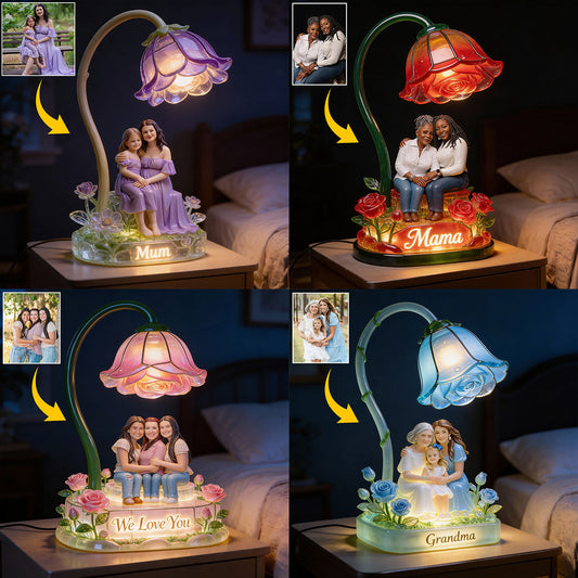 Veilleuse LED acrylique personnalisée avec n'importe quelle photo - Cadeau idéal pour maman ou grand-mère