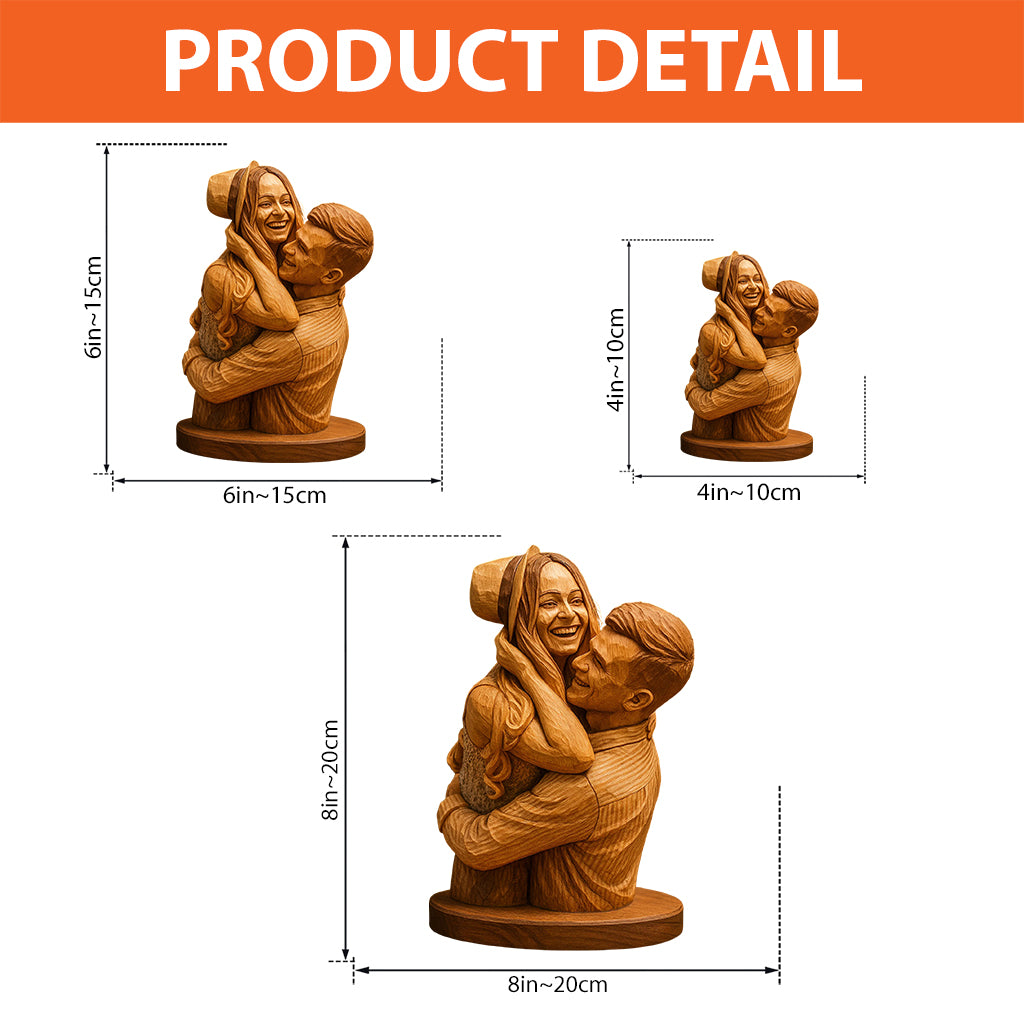 Je t'aime - Plaque acrylique personnalisée pour couple, forme sur mesure