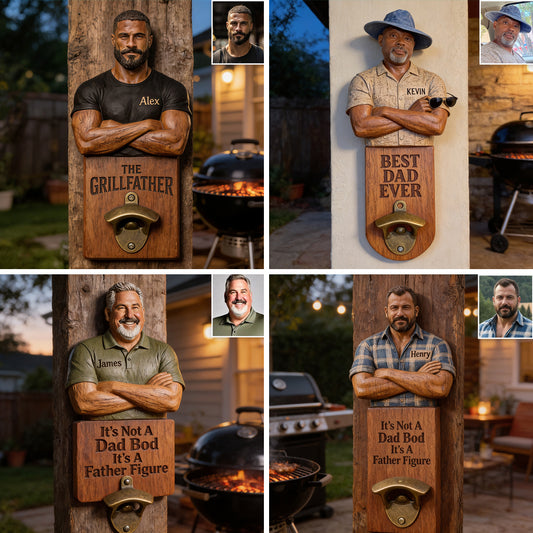 Zone de Bière - Ouvre-Bouteille Mural Personnalisé pour Papa