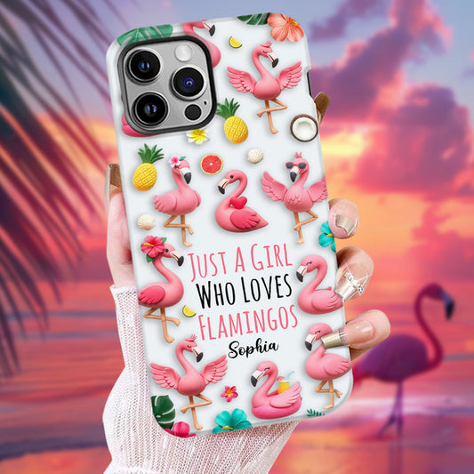 Coque de téléphone personnalisée « Flamants roses » avec motif intégral flamants roses