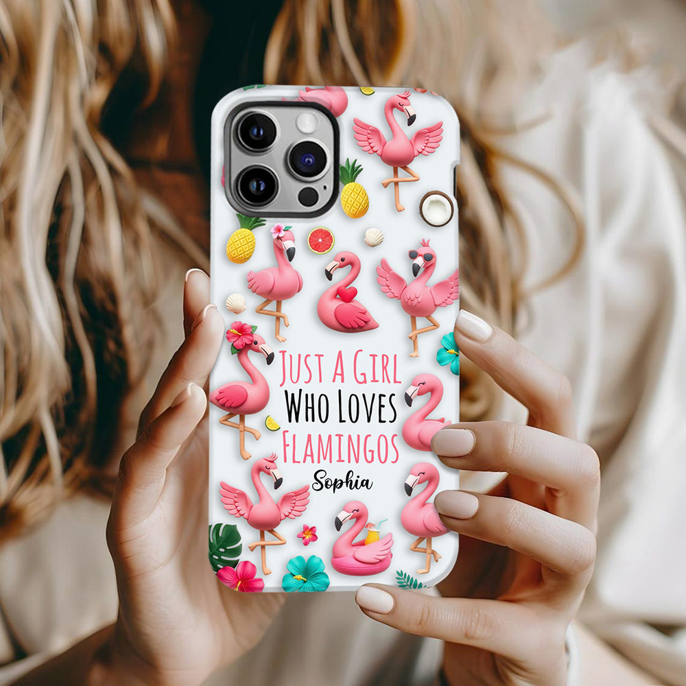 Coque de téléphone personnalisée « Flamants roses » avec motif intégral flamants roses
