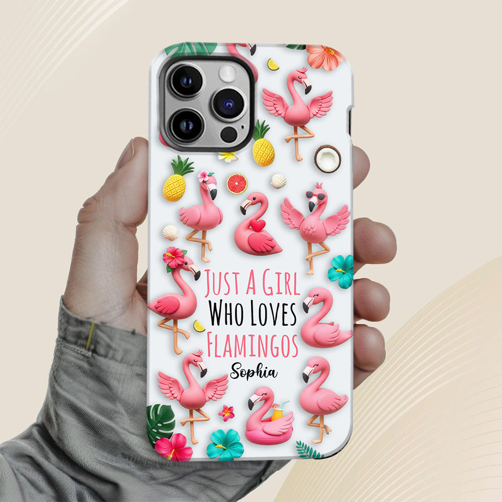 Coque de téléphone personnalisée « Flamants roses » avec motif intégral flamants roses