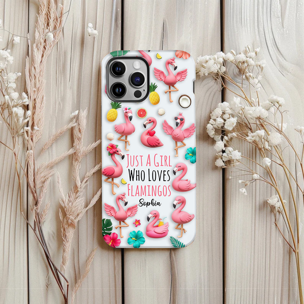 Coque de téléphone personnalisée « Flamants roses » avec motif intégral flamants roses