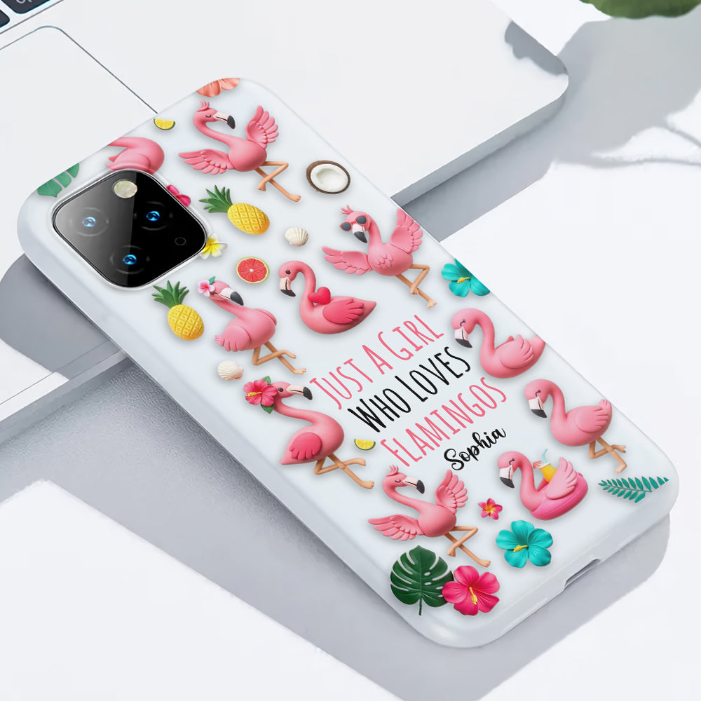 Coque de téléphone personnalisée « Flamants roses » avec motif intégral flamants roses