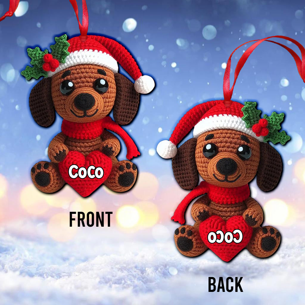 Merry Christmas Dogs - Personalized Dachshund Ornament