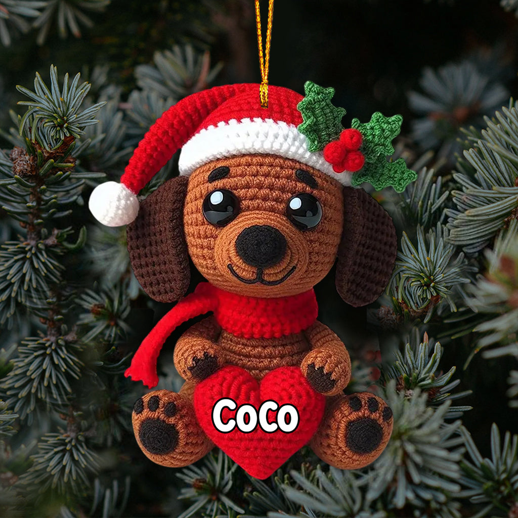 Merry Christmas Dogs - Personalized Dachshund Ornament