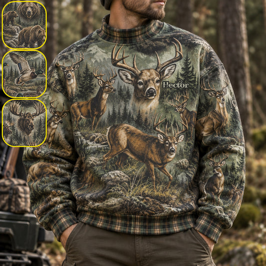 Cadeau de Chasse Rétro Années 90 - Sweat-shirt Col Montant Personnalisé