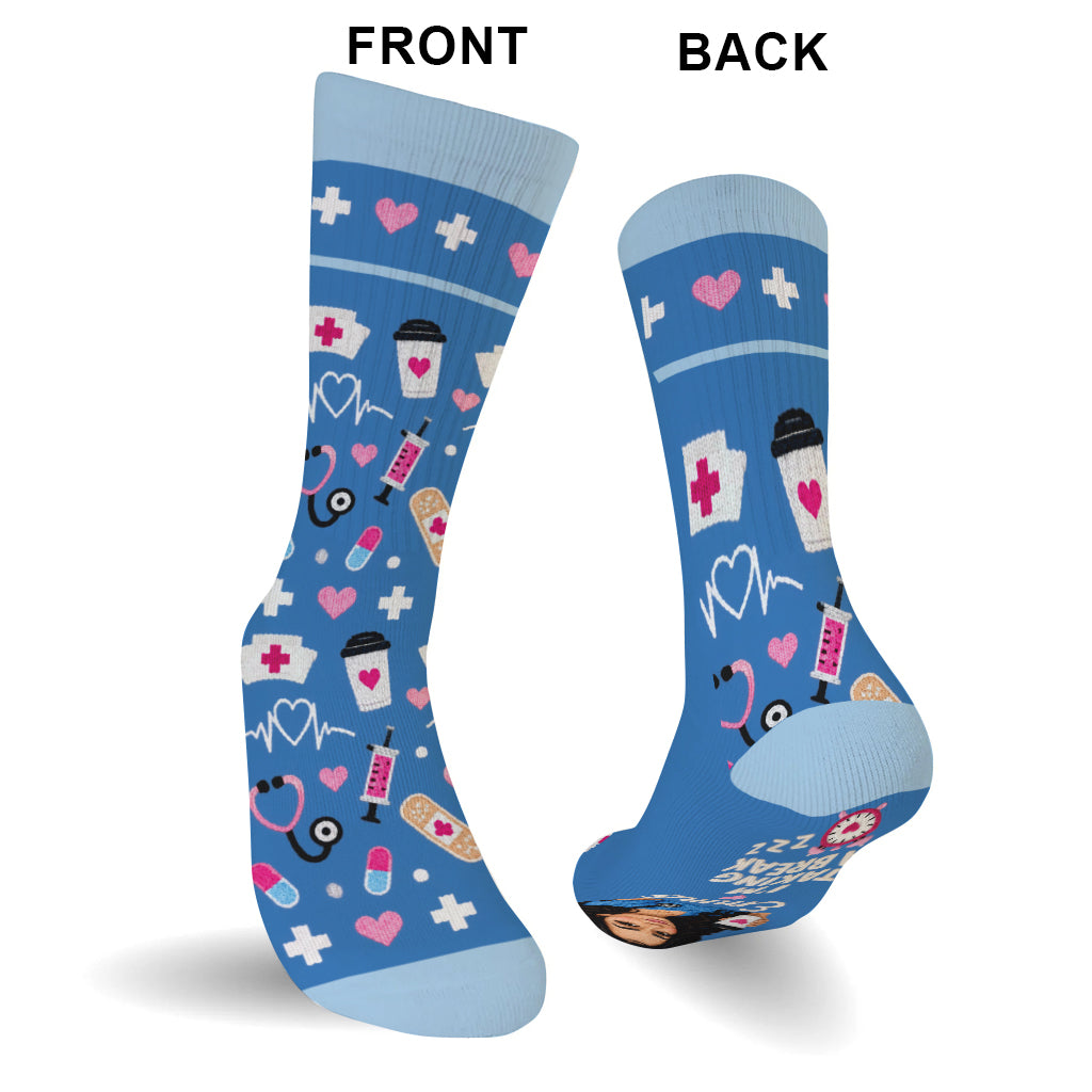 Cadeau Photo Infirmière Amusant - Chaussettes Infirmière Personnalisées