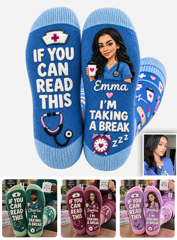Cadeau Photo Infirmière Amusant - Chaussettes Infirmière Personnalisées