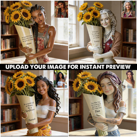 Be A Sunflower - Personalized Hippie Acrylic Flower Vase