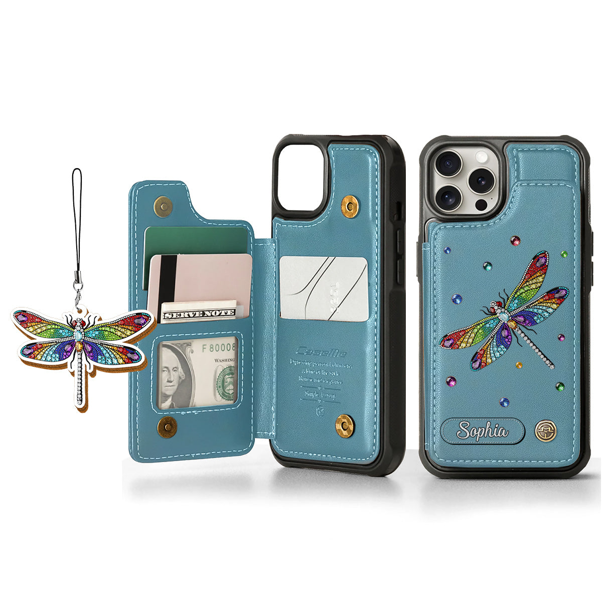 Beautiful Dragonfly - Personalized Dragonfly Wallet Phone Case