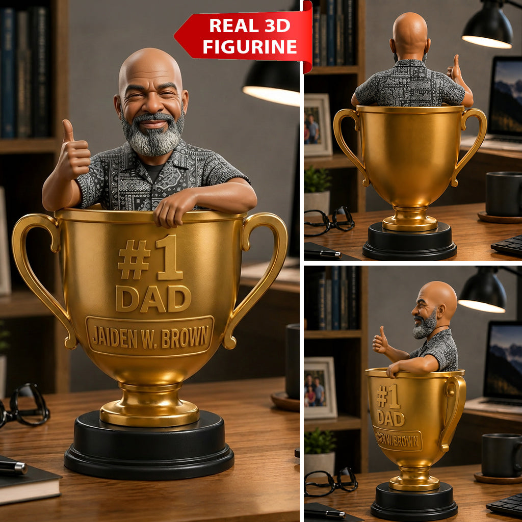Figurine 3D Personnalisée Meilleur Papa/Père/Oncle - Photo Personnalisée