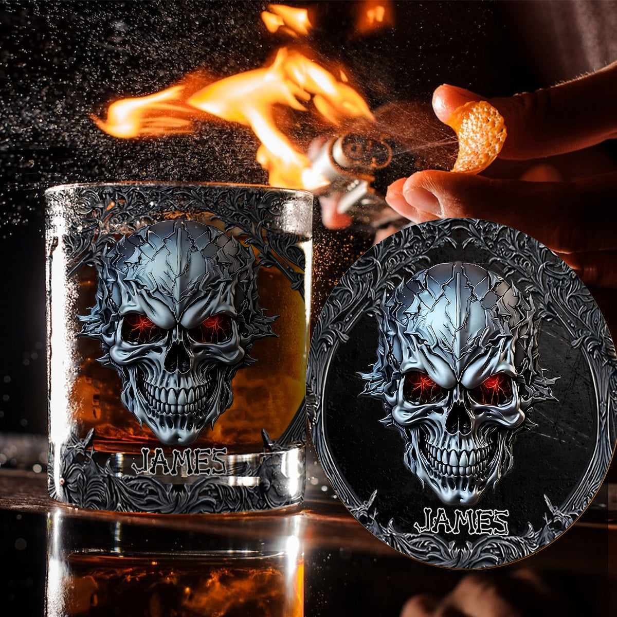 Cool Skull - Personalized Skull Whiskey Glass
