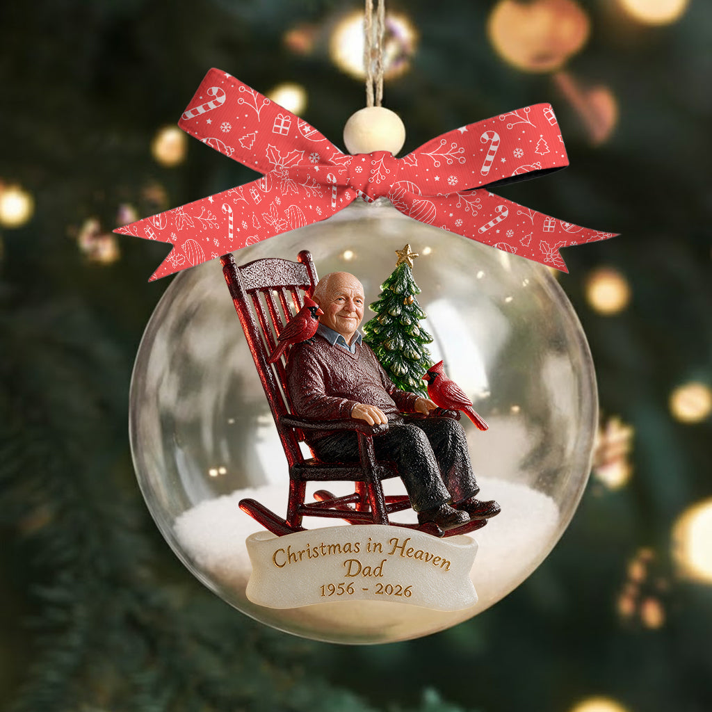 Christmas In Heaven - Personalized Memorial Custom Shape Glass Ornament