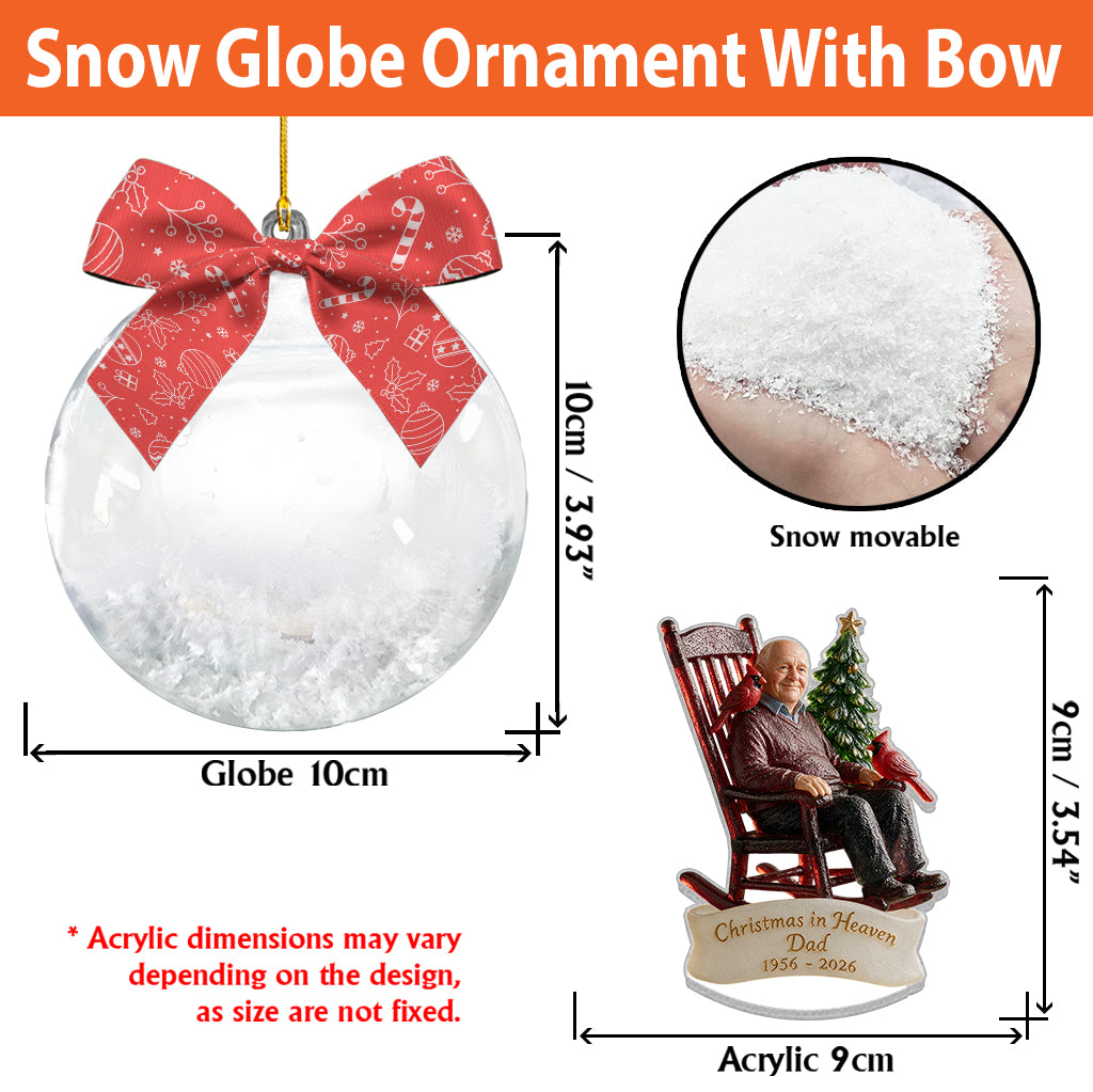 Christmas In Heaven - Personalized Memorial Custom Shape Glass Ornament