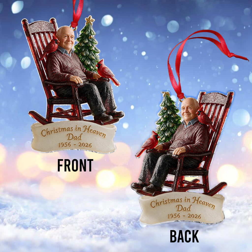 Christmas In Heaven - Personalized Memorial Custom Shape Glass Ornament
