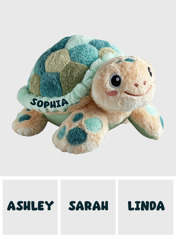 Coussin personnalisé en fausse fourrure en forme de tortue mignonne