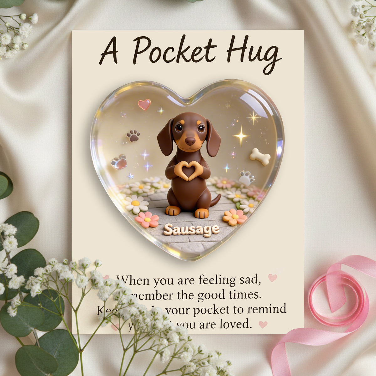 Pet Owner Keepsake Gift - Personalized Dog Pocket Hug Card