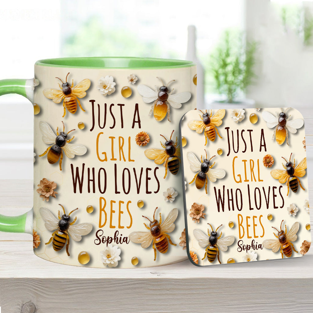 Just A Girl Who Loves Bees - Personalized Bee Accent Mug