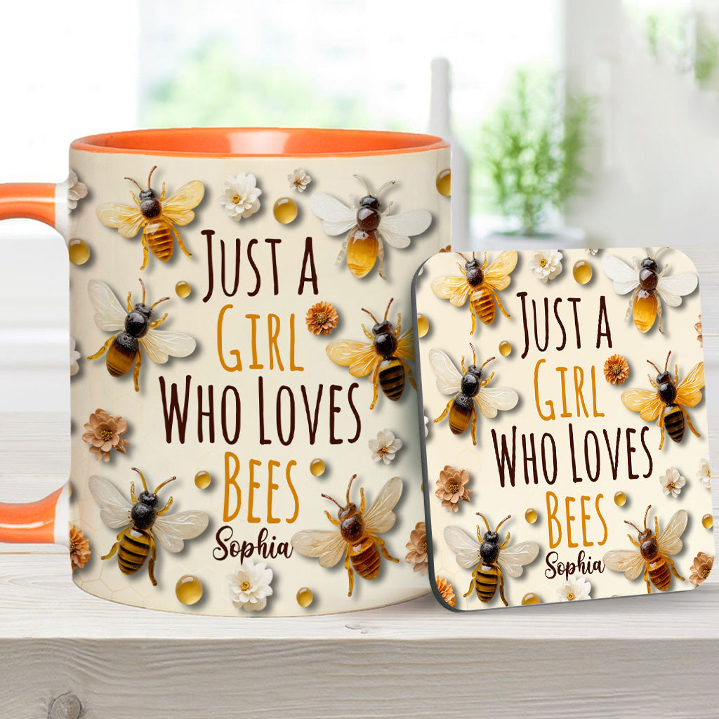 Just A Girl Who Loves Bees - Personalized Bee Accent Mug