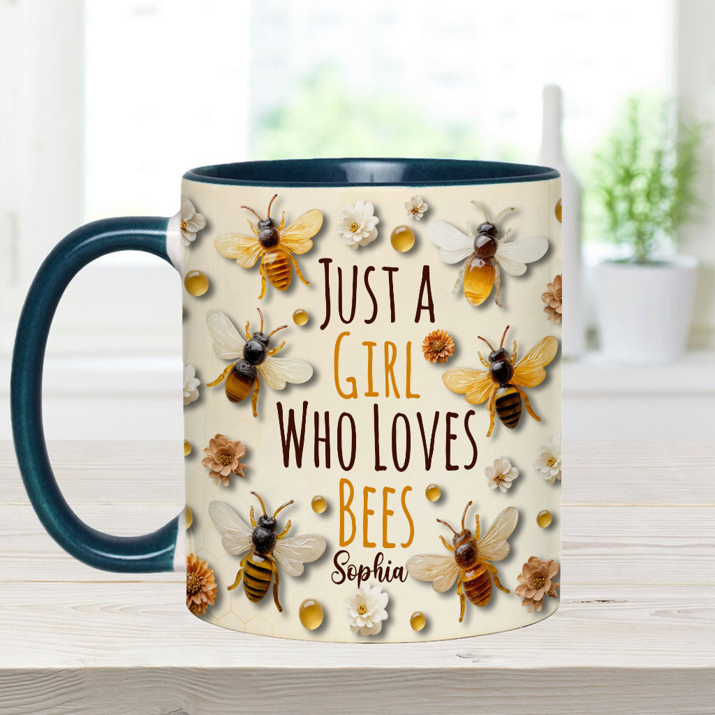 Just A Girl Who Loves Bees - Personalized Bee Accent Mug
