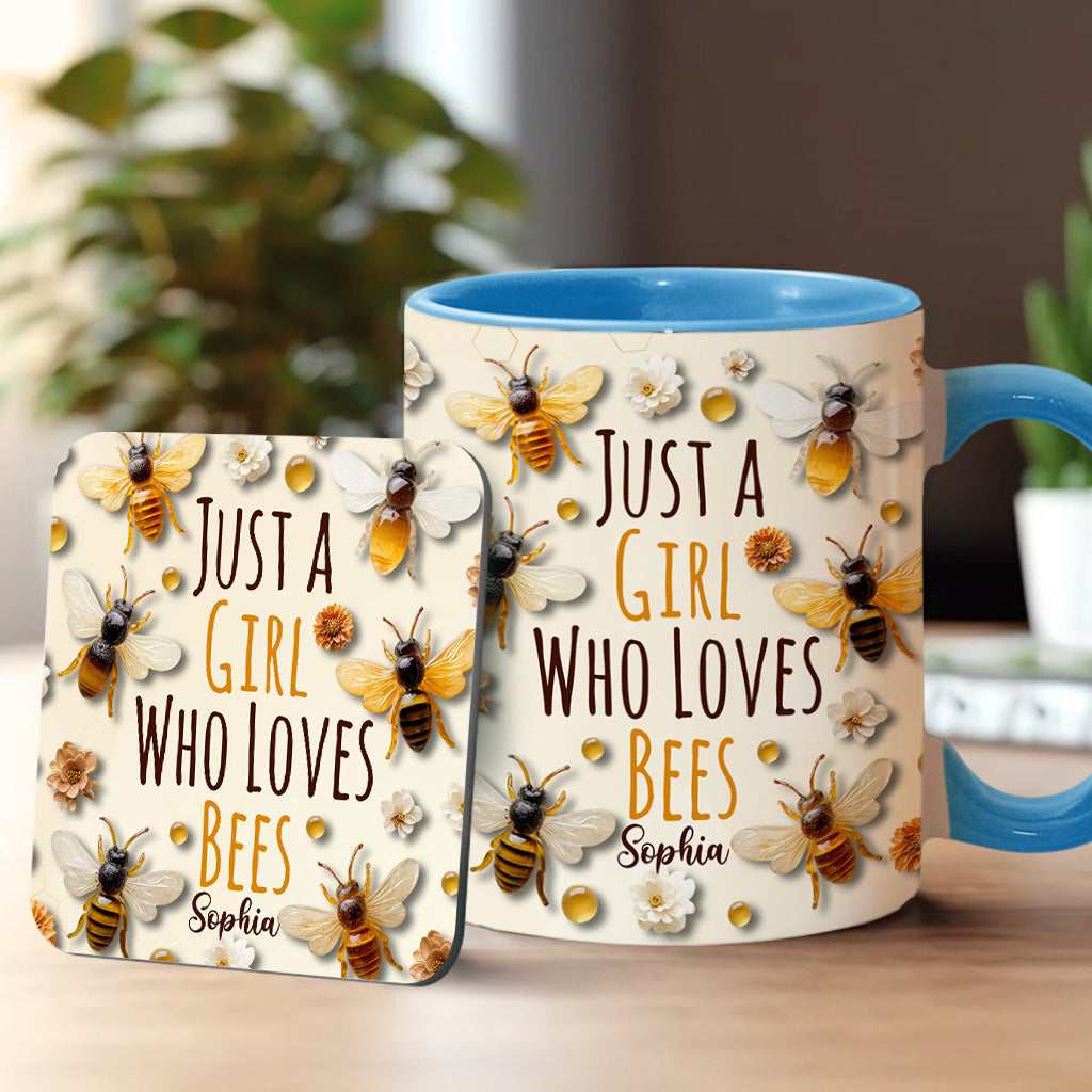 Just A Girl Who Loves Bees - Personalized Bee Accent Mug