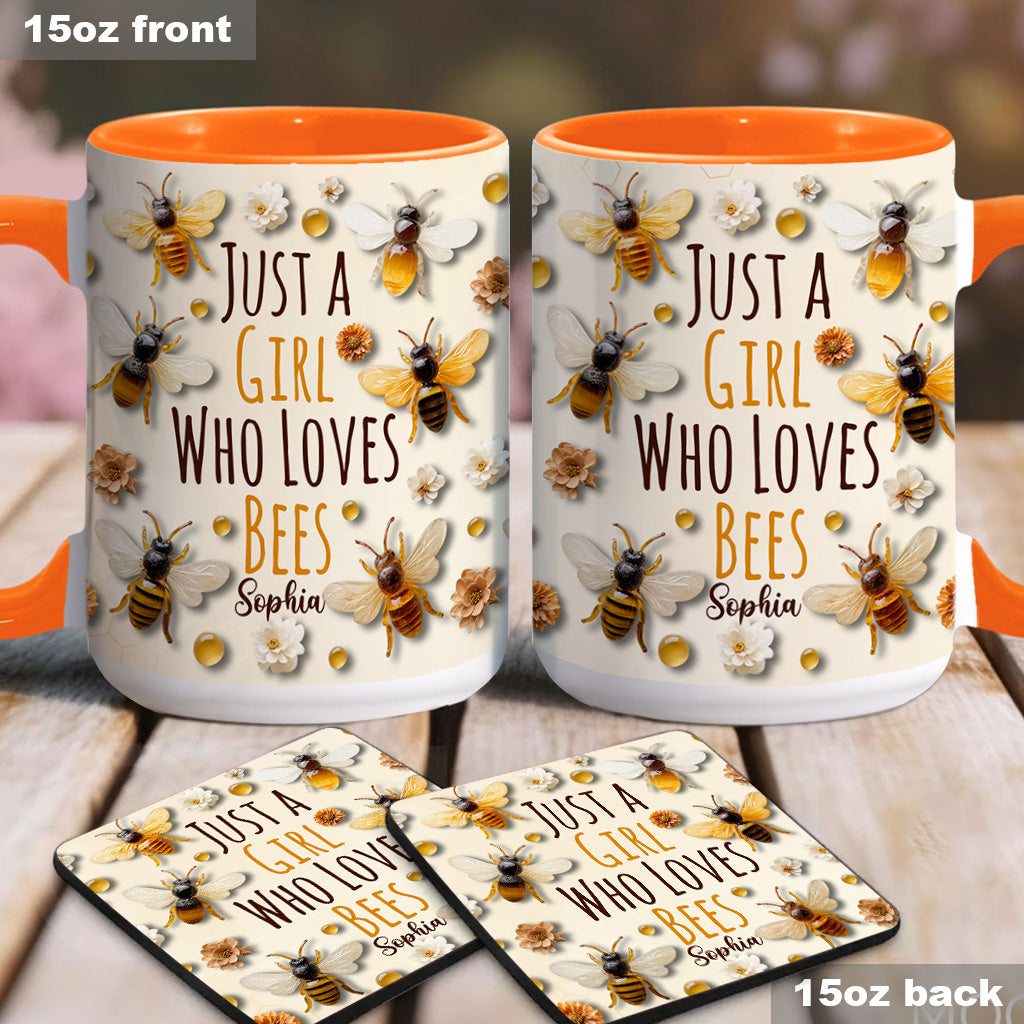 Just A Girl Who Loves Bees - Personalized Bee Accent Mug