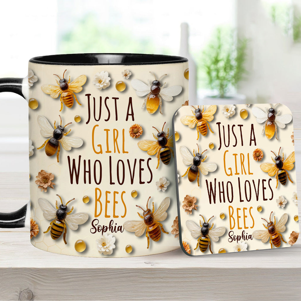 Just A Girl Who Loves Bees - Personalized Bee Accent Mug