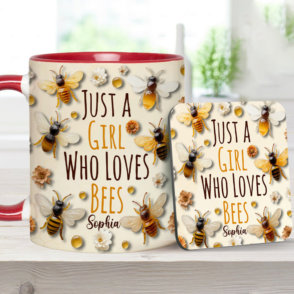 Just A Girl Who Loves Bees - Personalized Bee Accent Mug