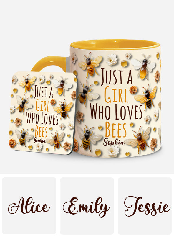 Just A Girl Who Loves Bees - Personalized Bee Accent Mug
