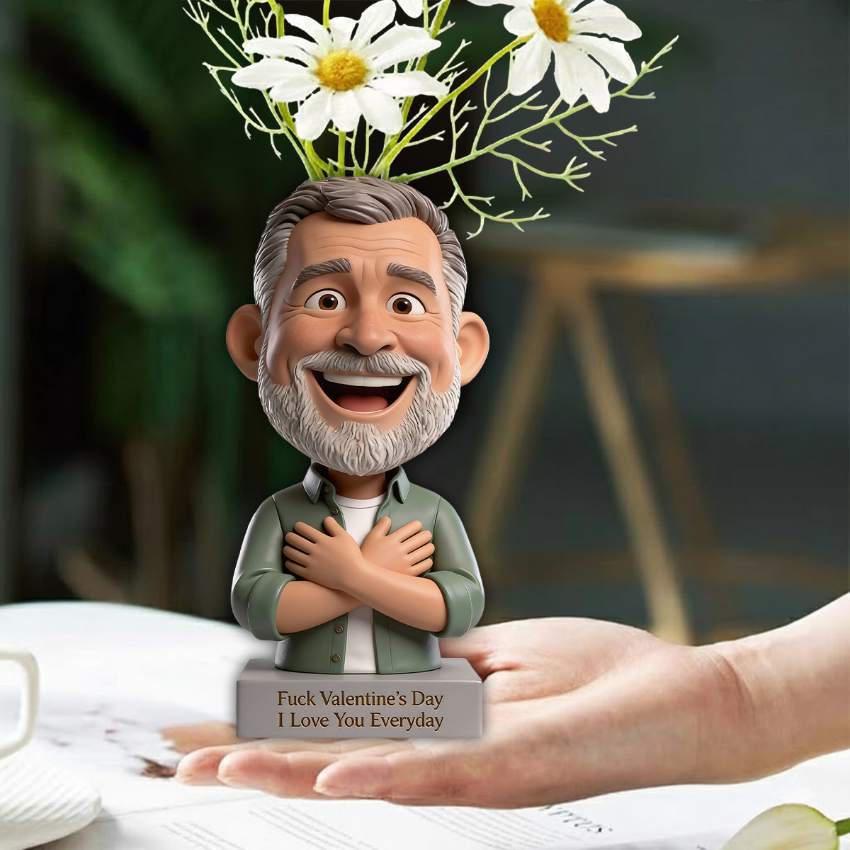 Au diable la Saint-Valentin ! Vase à fleurs en acrylique personnalisé pour couple, forme sur mesure