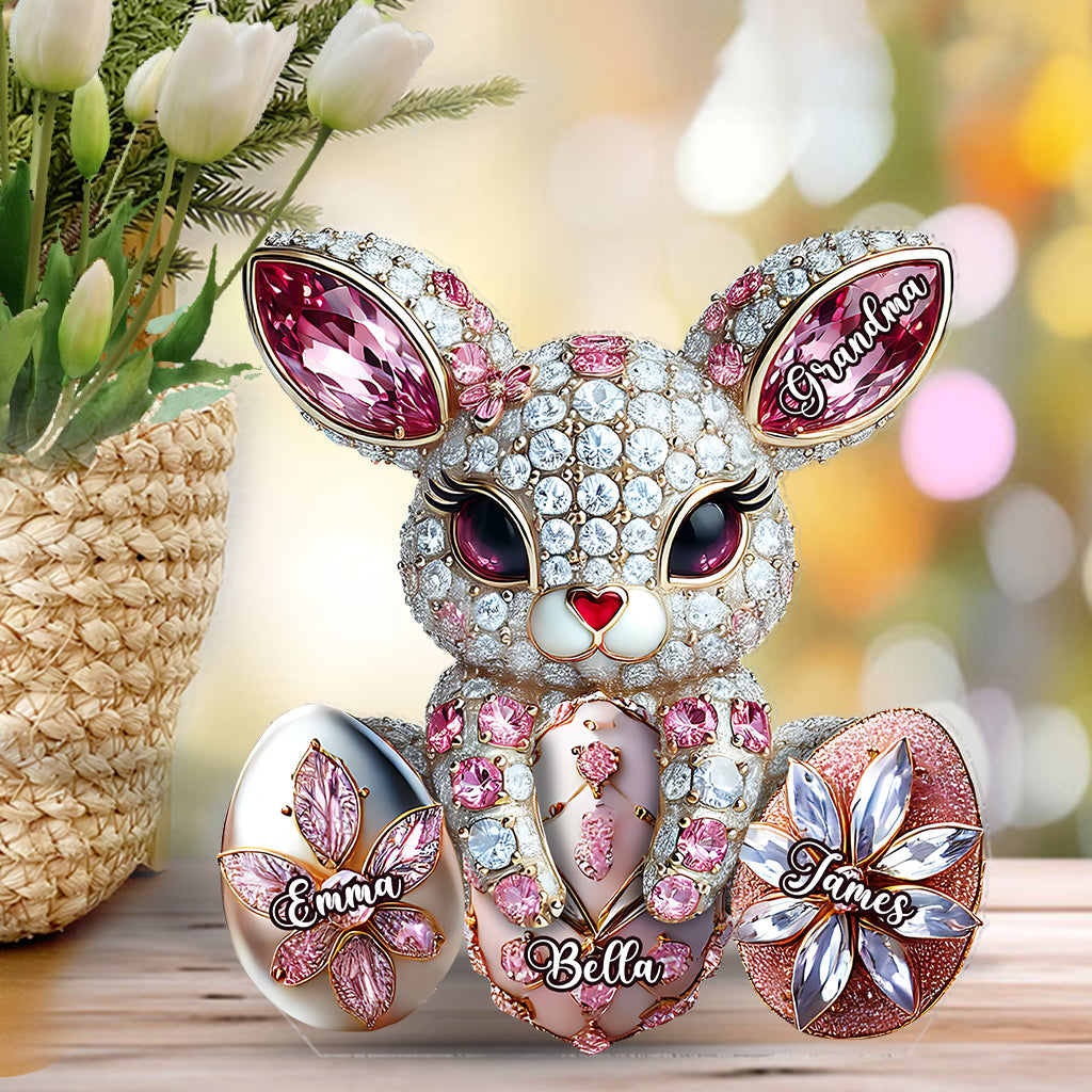 Easter Bunny - Personalized Grandma Custom Shaped Acrylic Plaque