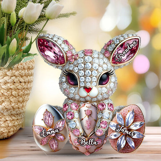 Lapin de Pâques - Plaque acrylique personnalisée pour grand-mère
