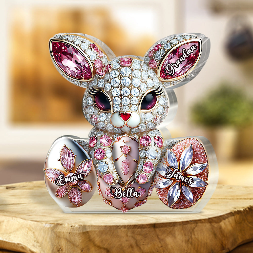 Easter Bunny - Personalized Grandma Custom Shaped Acrylic Plaque