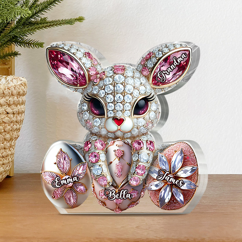 Easter Bunny - Personalized Grandma Custom Shaped Acrylic Plaque