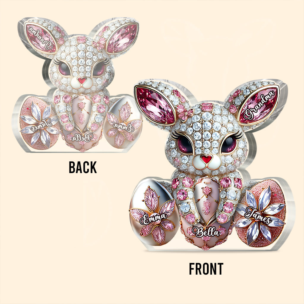 Easter Bunny - Personalized Grandma Custom Shaped Acrylic Plaque