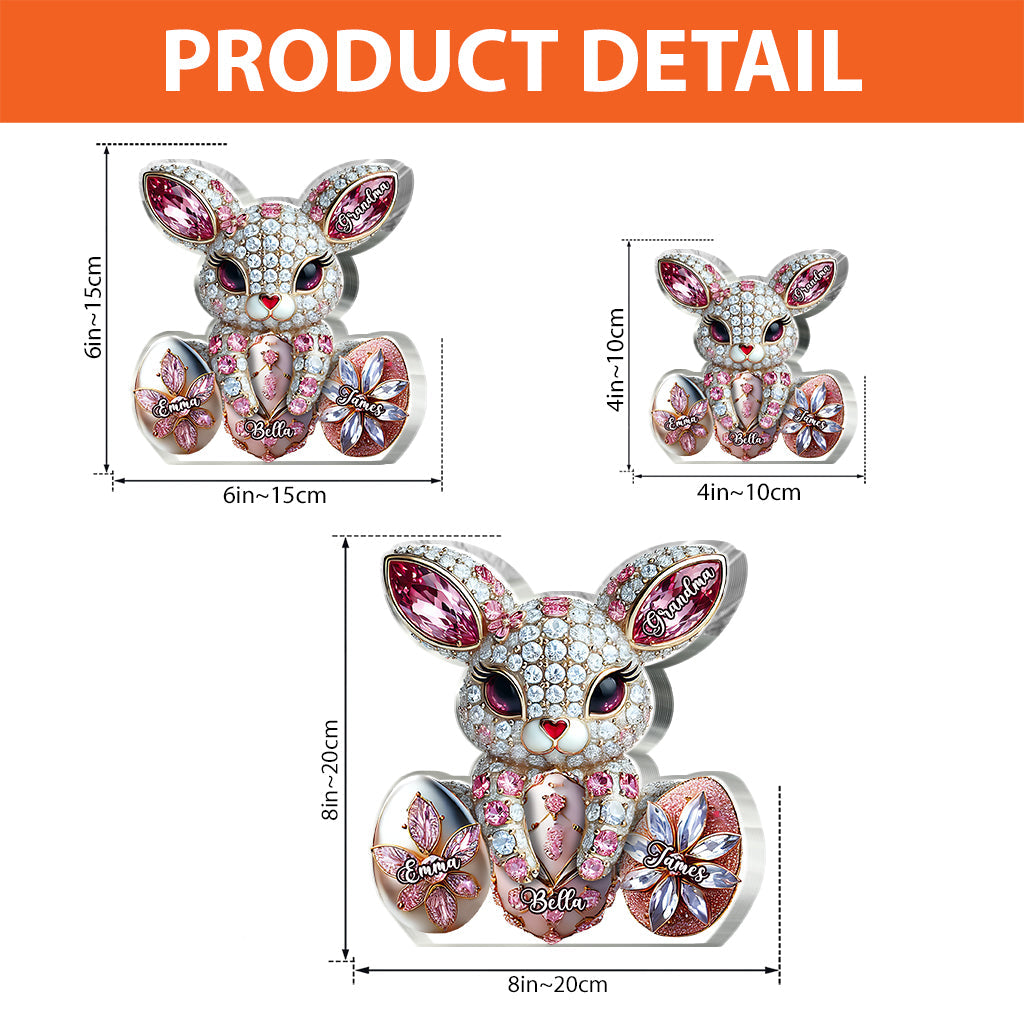 Easter Bunny - Personalized Grandma Custom Shaped Acrylic Plaque